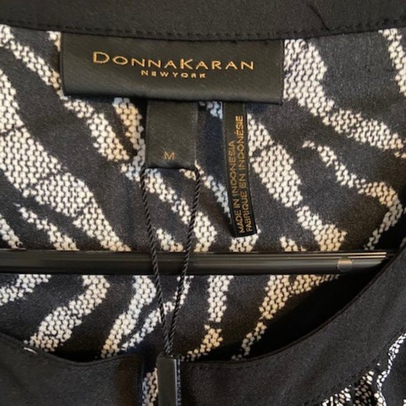 Donna Karan Black/Grey Animal Print Blouse - Picture 6 of 7